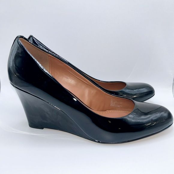 Coach Roni Black Hedge Heels Size 8 - Picture 1 of 11